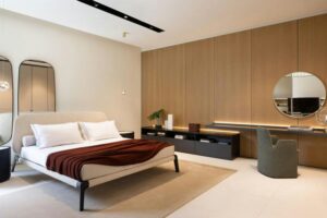 Vastu compliant bedroom interior with bed placement